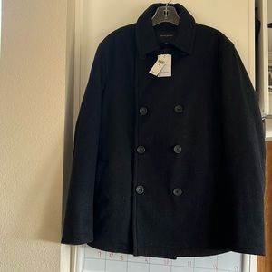 Mens Winter Pea Coat Black